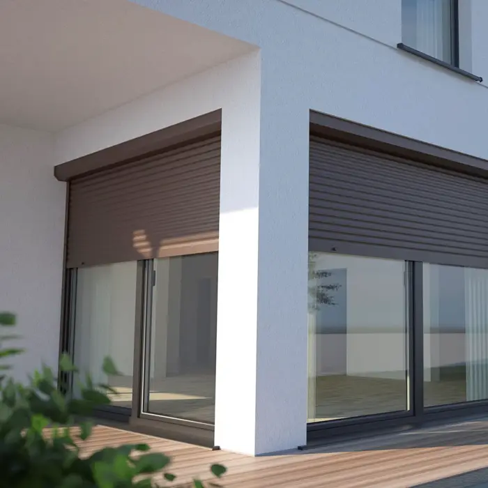 Porta de correr pvc com persiana